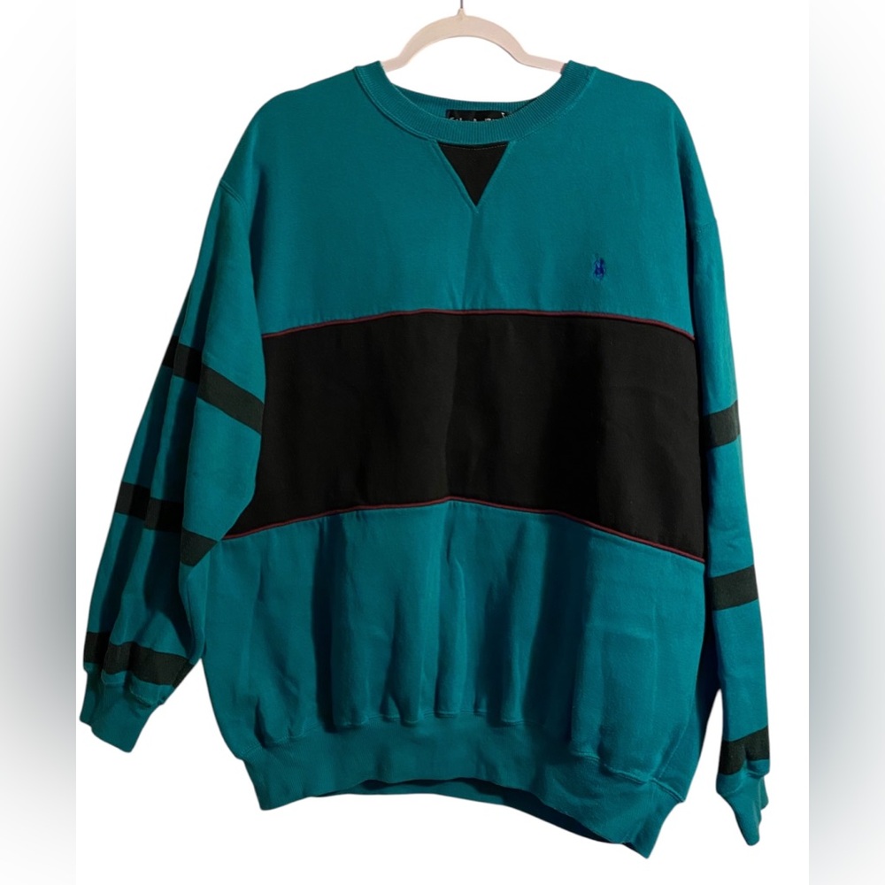 Vintage / Y2K Knights of Round Table 1XL Plus Size Mens Color Block Crew Neck